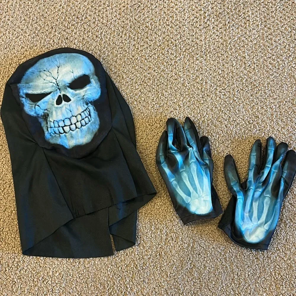 Skeleton Boys Black Full Body Three Piece Halloween Costume